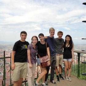 Projects Abroad volunteers taking part in a city tour during their visit to Romania.